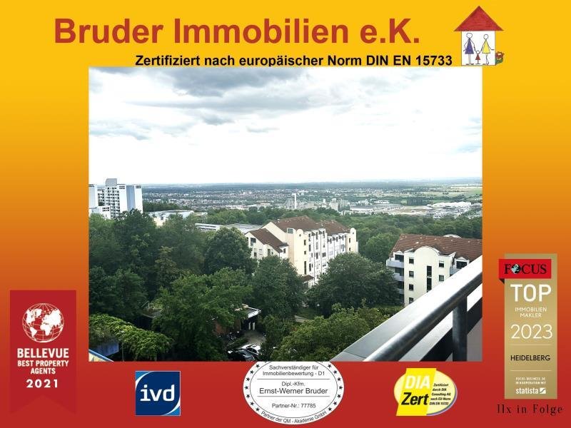 HD-Emmertsgrund: 3 ZKB mit großem Balkon, Blick bis Frankreich, Garage, Keller, renoviert, FREI
