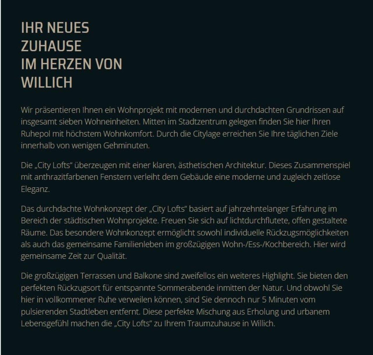 Objektbeschreibung City Lofts Willich